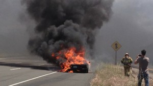 Lamborghini Aventador вспыхнул во время тест-драйва покупателя