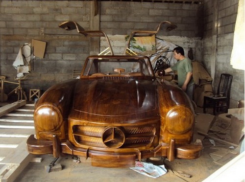 Mercedes-Benz 300SL 1955 сделанный из дерева